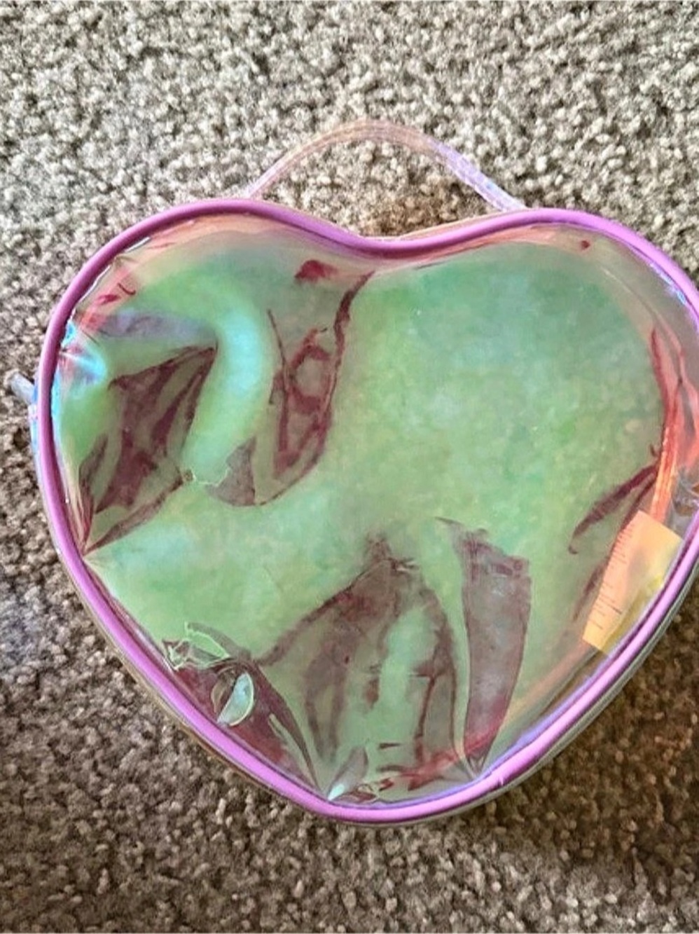 Heart Cosmetic Bag in holographic